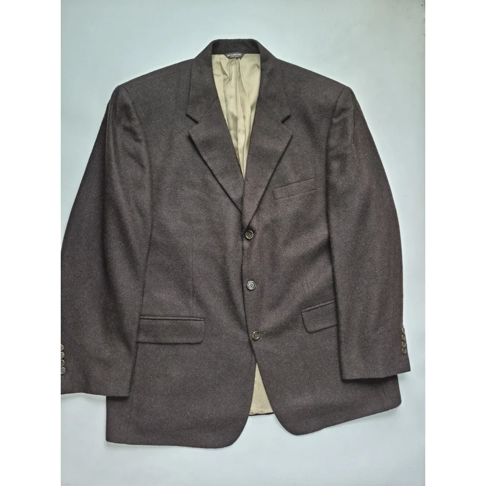 Bill Blass Vintage 44R Brown Camel Hair Blazer Mens 3 Button Sport Coat USA